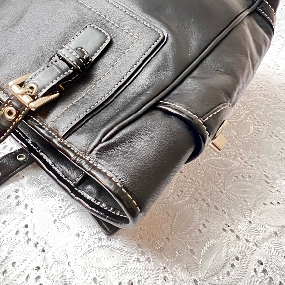 Coach Vintage Hampton Legacy F10412 Black Leather Tote Shoulder Bag - Picture 6 of 12